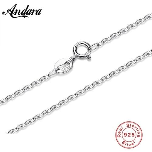 45CM Necklace Chain 925 Sterling Silver Lobster Clasp Adjustable Simple Chain Fashion Necklace Jewelry Wholesale