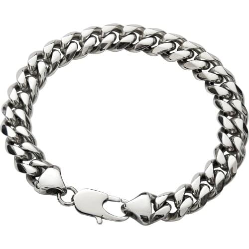 6/8/10/12mm High Quality Stainless Steel Silver Color Miami Cuban Chain Mens Womens Bracelet Wristband 7-11inch Wholesale Gift