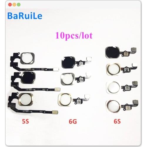 BaRuiLe 10pcs Home Button Flex Cable for iPhone 6 7 6S 8 Plus On Off Power Button KeyPad for iPhone 5S 6G 6Plus Replacement part