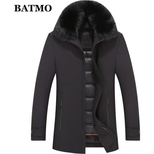 BATMO 2020 new arrival winter high quality 90% white duck down jackets men,fox Fur collar warm parkas , thicked coat 2117