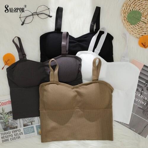 SALSPOR Seamless Crop Top Bra Solid Womens Sports Bras One Piece Wireless Adjustable Shoulder Strap Soft Running Tops