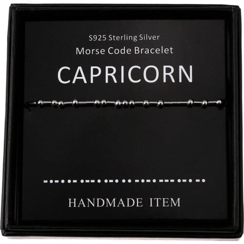 Capricorn Morse Code Bracelets Handmade Zodiac Beads on Silk Cord Secret Message Bracelet Birthday Gift