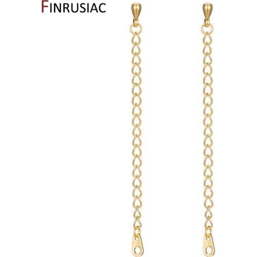 10pcs/lot 75mm Necklace Extension Chain Bulk Bracelet Extended Chains Tail Extender Chain For DIY Jewelry Making Findings