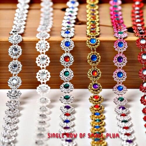 Ten yardsAB color imitation diamond colorful environmental protection electroplating wire drill plastic hollow drill chain