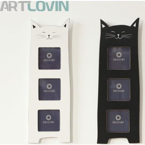 European Style Wooden Photo Frame Wall Decor Picture Frame Vintage Classic White/Black Cat Design Kids & Child Room Decor Nordic