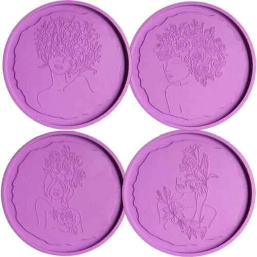 DIY Flower Fairy Tray Molds DIY Fairy Maiden Resin Coaster Molds Beauty Coaster Silicone Molds Epoxy Resin Casting Molds