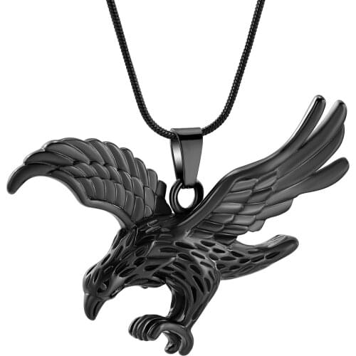 IJD10091 Stainless Steel Eagle Cremation Souvenir Necklace for Ashes Urn Keepsake Memorial Pendant Jewelry