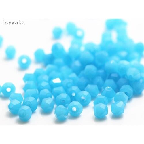 Isywaka Solid Blue Color 650pcs 3mm Bicone Austria Crystal Beads Glass Beads Loose Spacer Bead for DIY Jewelry Making