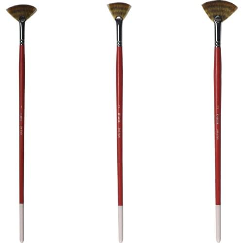 3PC/Set 246FAN Watercolor Acrylic Artist Art Pen Supplie Synthetic Hair Wooden Handle Paint Brushes