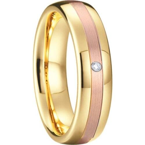 Tungsten Rose Gold Ring Wedding Bands For men and women love alliance fashion jewelry ladies finger rings for couples