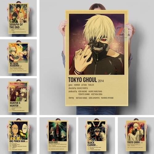 Anime Poster Collection/Demon Slayer/Death Note/Tokyo Ghoul/Your Name/Vintage Canvas Printing For Modern Home Decor Picture