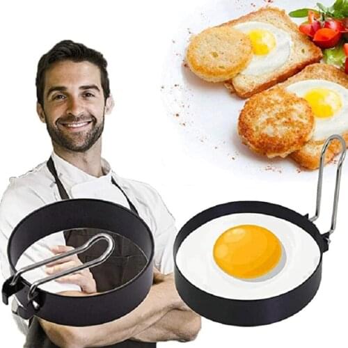 Round Fried Egg Pancake Ring Omelette Egg Cooker Fried Egg Shaper Eggs Mould for Cooking Breakfast Frying Pan Oven Kitchen