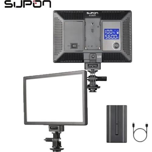 SUPON L122T LED Video Light Ultra thin LCD Bi-Color & Dimmable DSLR Studio LED Light Lamp Panel for Camera DV Camcorder