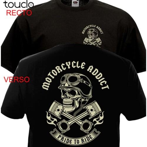 Motorcycle Addict Biker Chopper Bobber Motard Motorrad Summer 2019 Short Sleeve Plus Size Print Men T Shirt Summer Army T Shirt
