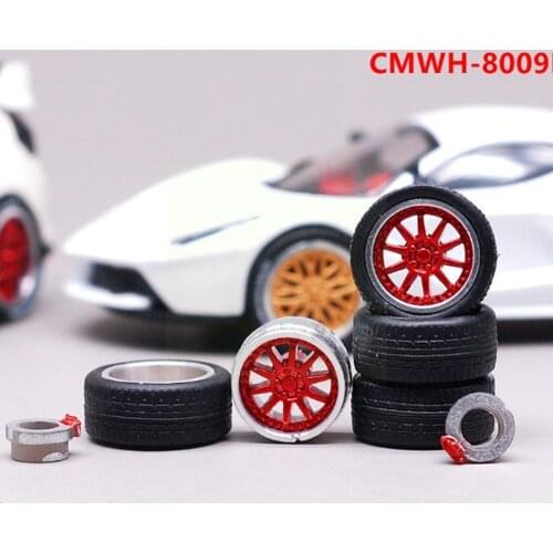1:64 36 Styles Model Modified Tire 2axles 4end Caps Wheel Tire Model Of Diecasts Car General Rubber Change Alloy Wheel Vehi V2S0