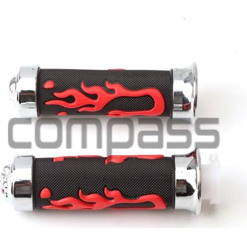 Modified flame pattern skull head decoration throttle handle set street car scooter off-road vehicle motorcycle spare parts
