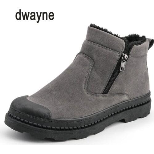 Dwayne warm shoes mens fashion snow boots ankle boots winter chaussure autumn shoes mens ankle boots fur men boots 39-44