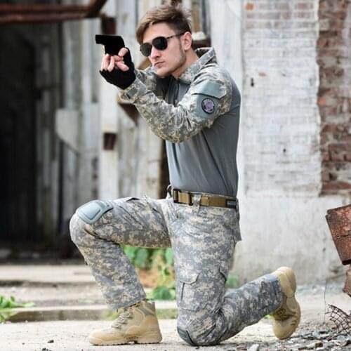 Mens Camouflage Suit Outdoor Tactical Jackets Camouflage Coat Wear-resistant Training Suit Special Forces Suit