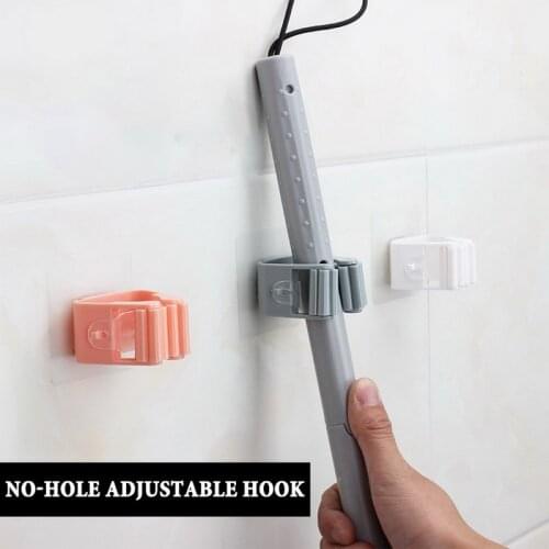 1PCS High Quality Wall Mounted Mop Organizer Holder Brush Broom Hanger Home Storage Rack Bathroom Suction Hanging Pipe Hooks