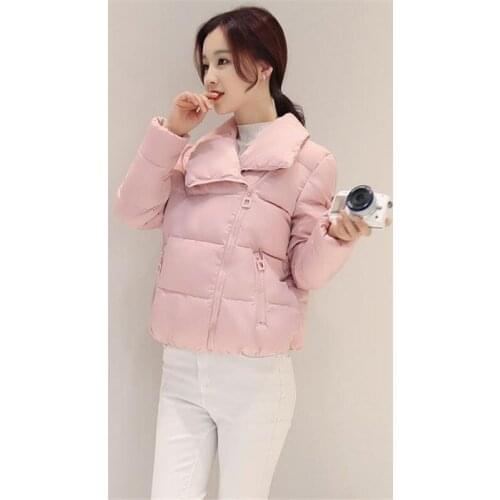 2019 new Fashion Casual Women Short Parkas Warm Coat Female Long Sleeve Down Cotton Jacket Women Wide-Waisted Jacket HC056