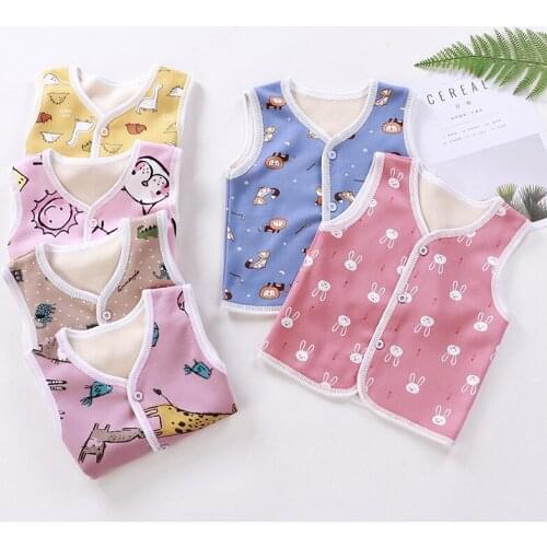 0-6 Yrs Autumn Baby Girls Warm Vest Winter Boys Thicken Waistcoat Kids Outerwear Vest Toddler Children Cotton Jackets Vest