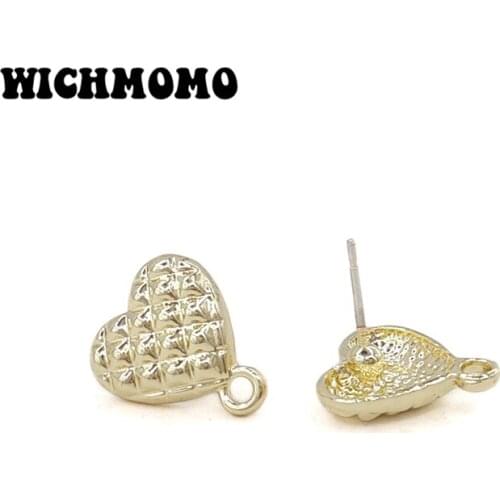 New 13mm 10pieces High Quality Zinc Alloy Bread Shape Heart Earring Base Connectors for DIY Earring Making Jewelry Accessories