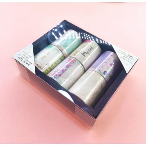 6pcs/set Writable Foil Washi Tape Planner Memo Tapes To do List shopping list Perforated Masking Tape Diary Label Sticker Notes