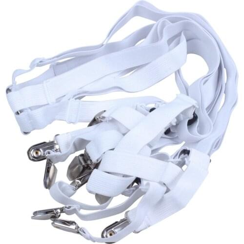 Bed Sheet Clips Grippers Fasteners 3 Way 6 Sides Sheet Suspenders Elastic Sheet Holders Mattress Clips Straps - Adjustable Fitte