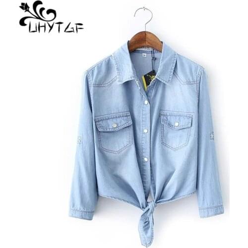 Женские джинсовые рубашки UHYTGF China At AliExpress