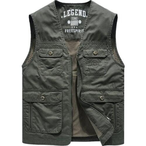 New Photography Waistcoat Men Outdoor Multi-pocket Sleeveless Jacket Men Military Mesh Liner Breathable Hiking Fishing Vest Male