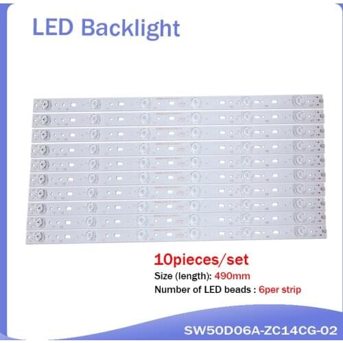 10pcs/lot for PPTV-50C2S K50J led backlight 303SW500031 SW50D06A-ZC14CG-02 7765-650000-D000 6lamps9A 40100A DU-600DCB-R1