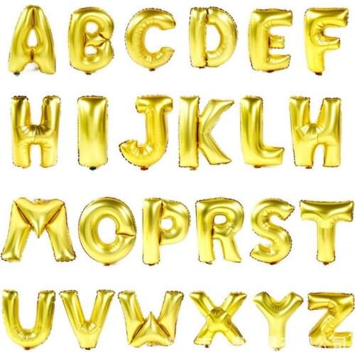 16inch Alphabet Letter Ballons Birthday Helium balloons Gold Foil letter Balloons Globo Baloon birthday party decorations kids