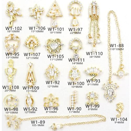 3Pcs/nail Diamond Jewelry Pendant Chain Jewelry Super Flash Luxury Nail Art Bracelet Zircon DIY Accessories Nail Decoration CL30