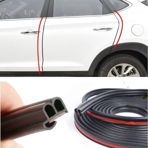 5M/10M Car Door Protection Strips Black Edge Rubber Scratch Protector Side Doors Styling Mouldings Seal Strip Sticker