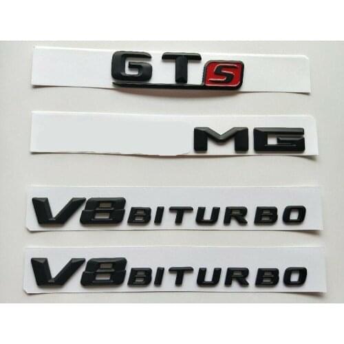Black Letters Trunk Fender Badges Emblems for GT S V8 BITURBO