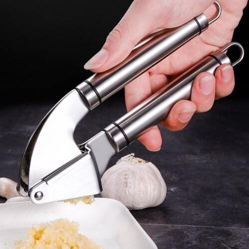 Super Garlic Press Stainless Steel Garlic Mincer Ginger Hand Squeezer Kitchen Accessories Handheld Garlic Crusher Approx 250g