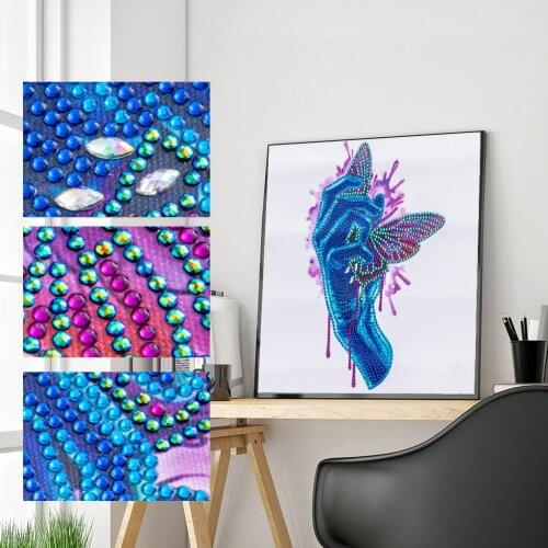 DIY Butterfly in Hand Diamond Painting Room Decor Special Shaped Diamond Painting DIY 5D Partial Drill Cross Stitch Kits Crystal