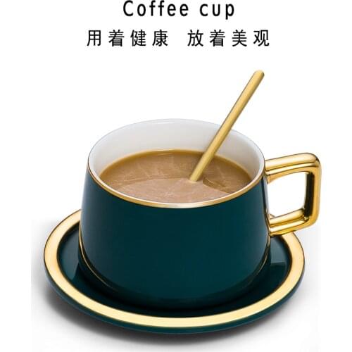 European creative small luxury pull flower coffee cup dish ceramic cup with spoon tea cup set