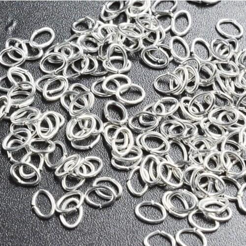 FLTMRH 50pcs 1.0mm*8mm*5mm gold Plating oval Jump Rings &Split Rings Jewelry Finding Fit Earring/Necklace/Bracelet Making Whol