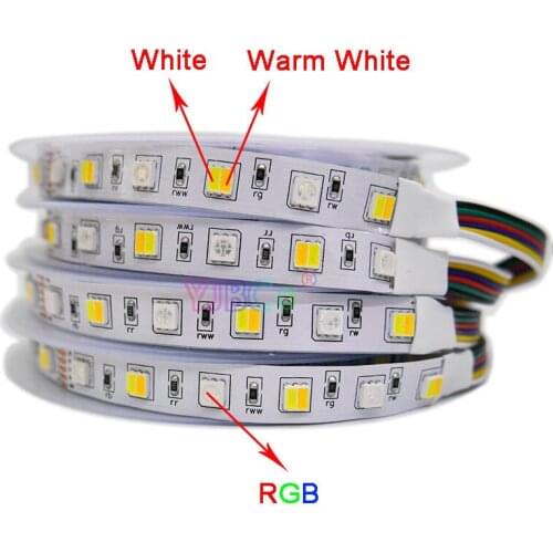 5m DC12V 24V RGBW RGBWW RGB CCT LED Strip light,60leds/M RGB +( White/Warm White) SMD 5050 Flexible led Lamp Tape