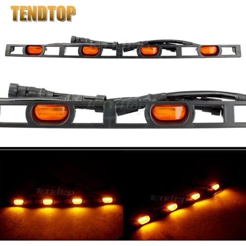 4Pcs Bumper Hood Indicator Car Front Grille LED Signal Light Replacement Car Assessories Amber For Toyota Tacoma 2012-2015