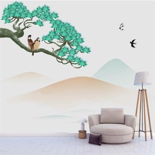 Wellyu Customized large-scale mural environmental wallpaper New Chinese style abstract ink landscape background wallpaper