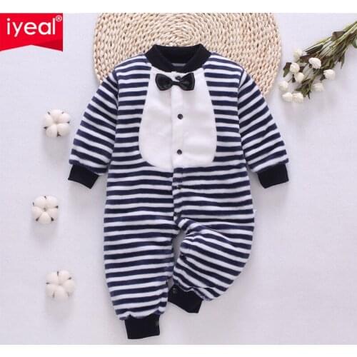 IYEAL Newborn Baby Clothes Children Boy Girl Romper Soft Warm Flannel Jumpsuit Infant Clothes Pajamas Outfits Sleepwear