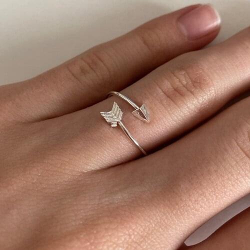 One Direction Arrow Rings For Women Bff Gift Aneis Feminino Minimalist Jewelry Rose Gold Color Bague Adjustable Knuckle Ring Men