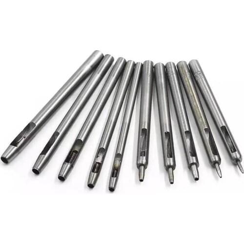 Leather Round Punch Belt Hole Puncher DIY Craft Tool Steel Hollow Puncher Leathercraft Paper Canvas Clothes 10pcs/set 0.5mm-5mm