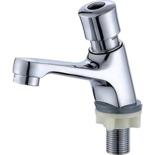 Brass Material Chrome Finishing Color Deck Mounted Self Closing Time Delay Tap
