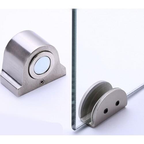 Magnet Glass Door Stop Stainless Steel Door Stopper Magnetic Door Holder Toilet Glass Door Doorstop Furniture Hardware Tool