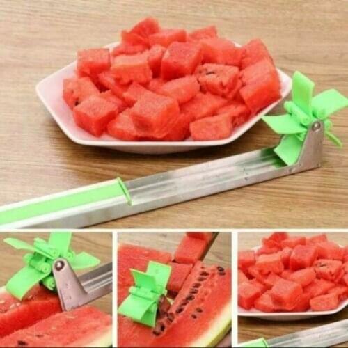 Watermelon Cutter Stainless Steel Windmill Design Cut Watermelon Kitchen Gadgets Salad Fruit Slicer Cutter Tool Kitchen Gadgets