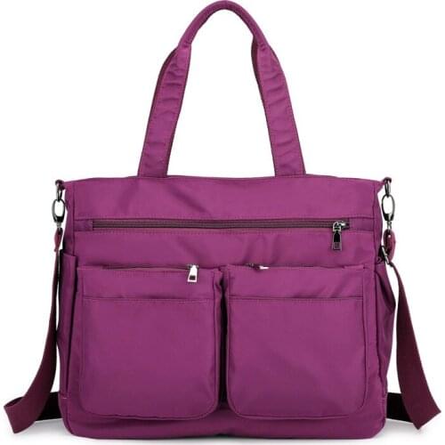 Fashion Women Handbag 2021 New Large Capacity Tote Bag Waterproof Nylon Travel Shoulder Bags Multi-Pocket Light Weight Mummy Bag