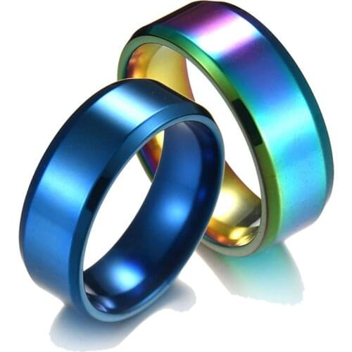 Fashion Simple Unisex Lovers Stainless Steel Crown Couple Rings Mirror Rings For Couples Lovers Love Promise Rings For Men Women